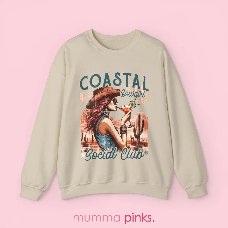 Coastal Cowgirl Social Club Sweatshirt Cozy Women's Sherpa - lined