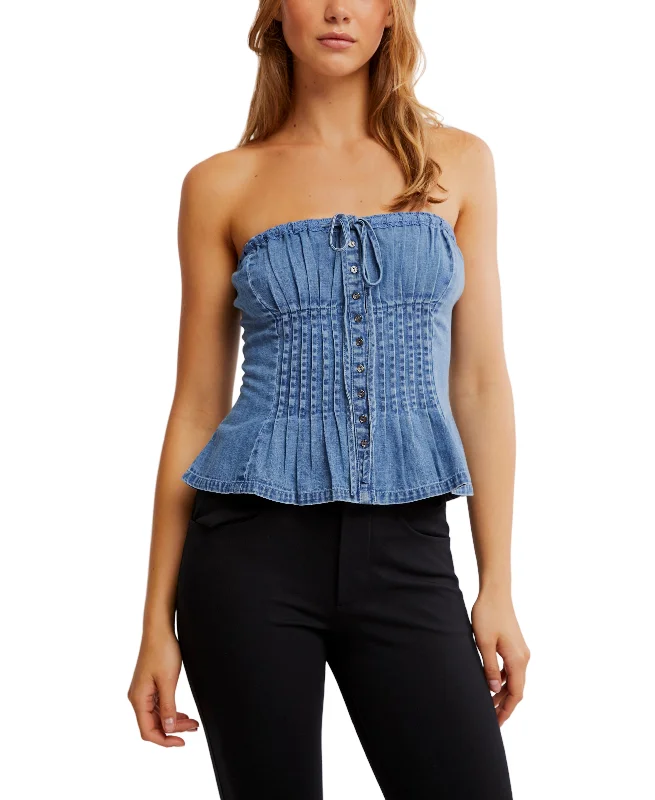 Denim Wink Wink Tube Elegant Women's Formal 