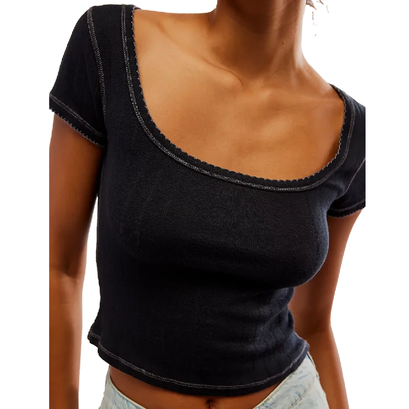 Women's End Gam Pointelle Baby Tee Vacation