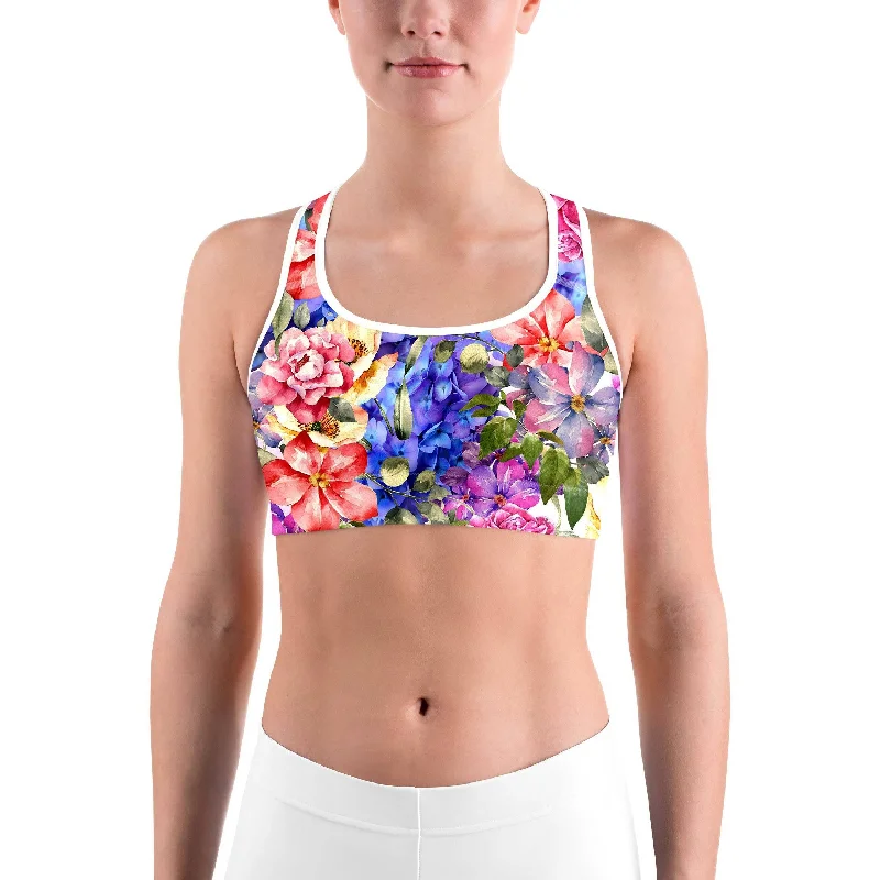 Colorful Floral Sports bra Traditional Women's 