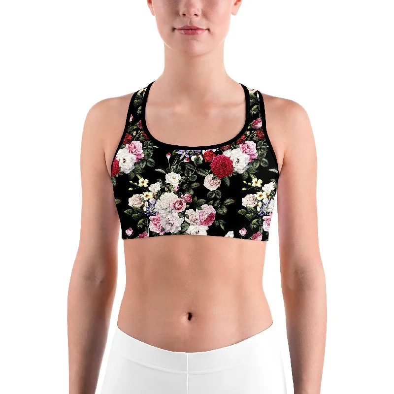 Colorful Roses Sports bra Trendy Women's 