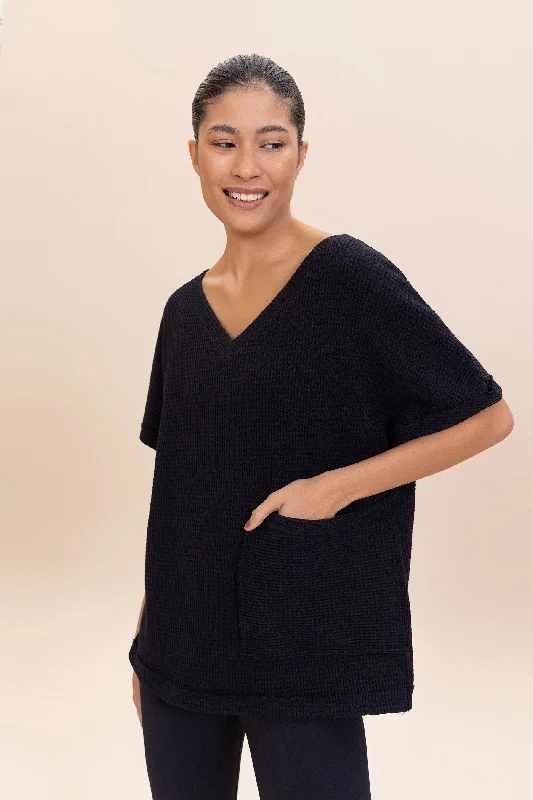 Cozy V-neck Oversized Sweater Hip Women's Urban