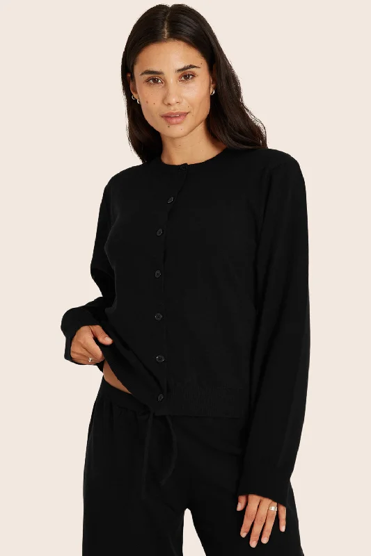 FLAT KNIT EVERYDAY CARDIGAN - ONYX Country