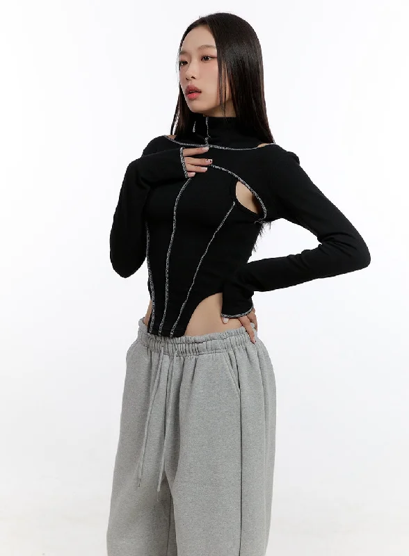 Stitched Chic Cut-Out Top CN421 Adventure