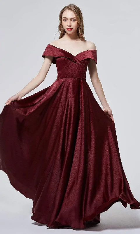 J'Adore Dresses - J19024 Off Shoulder Minimalist Flowy Dress Casual Women's Loose - fitting J'Adore Dresses - J19024 Off Shoulder Minimalist Flowy Dress Casual Women's Loose - fitting