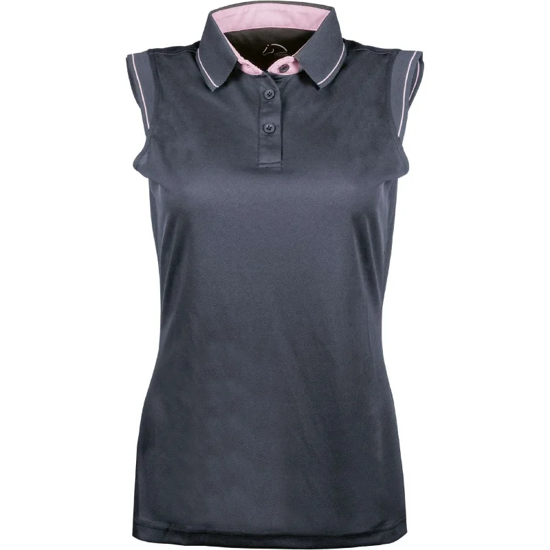 HKM Polo Classico Sans Manche Gris foncé Casual Women's Loose - fitting