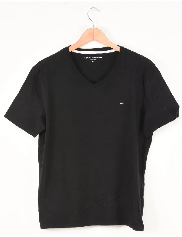 Tommy Hilfiger Plain Black T-shirt - L British Gentlewoman Style