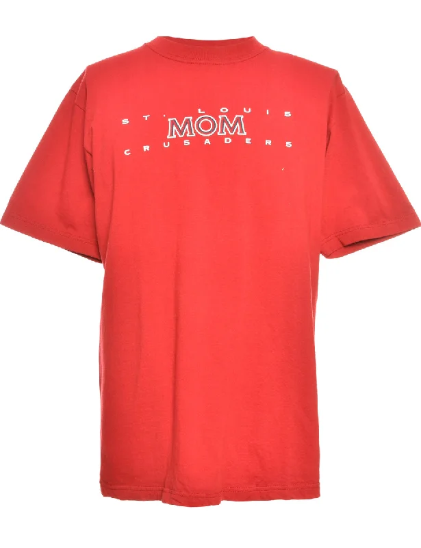 Red Printed St. Louis T-shirt - M Edgy Women's Punk