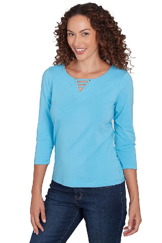 Petite It Had To Be Blue Strap Neck Top Gym