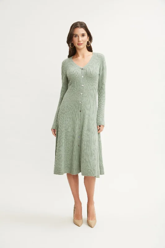 Cashmere Fit & Flare Dress Elegant Women's 
