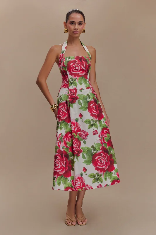 Juana Halter Midi Dress - Sonia Rose Print Cool Women's Skate