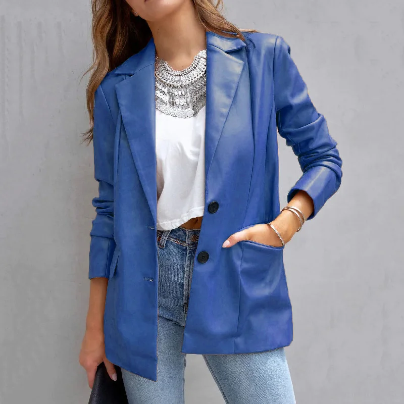 Long Sleeve Button Pu Cardigan Coat For Women Youthful Women's Anime - inspired