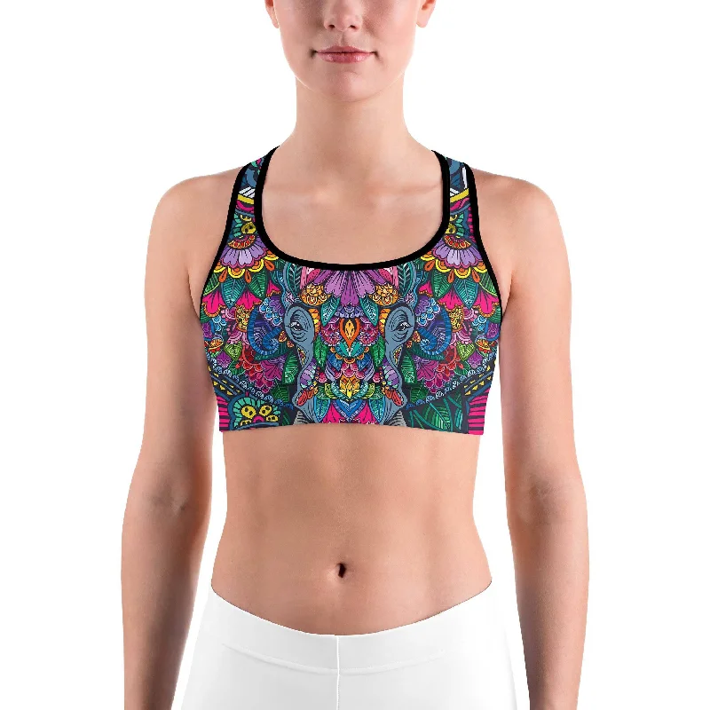 Colorful Elephant Sports bra Refined Women's 