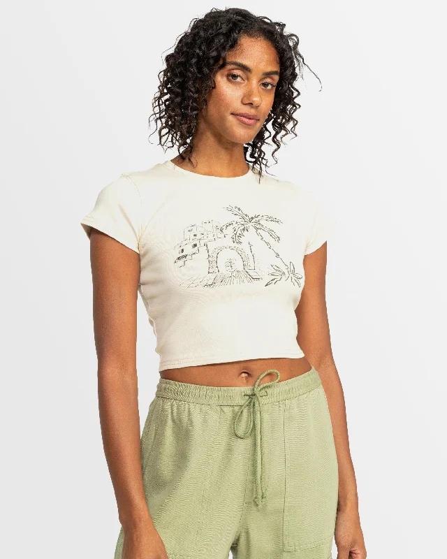 Womens Roxy All Day Short Sleeve T-Shirt Sharp Women's Italian