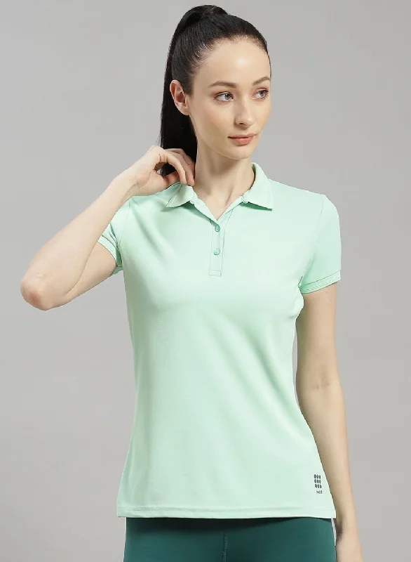 Women Green Solid T-Shirt