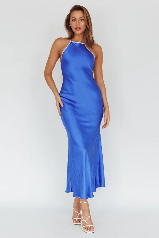 Midsomer Dawn Criss-Cross Back Maxi Dress Blue