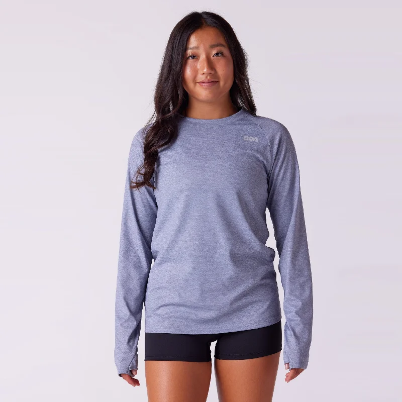 Women's Vapor Lite Tempo LS Tee - Heather Grey performance