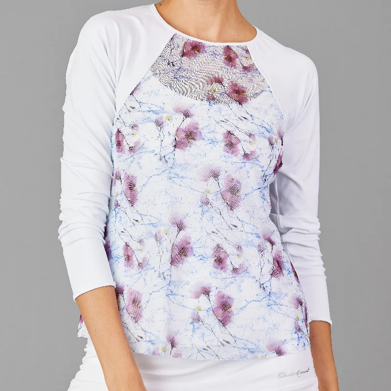 Spring Marble Sheer-body Top (print) Sophisticated Women's 