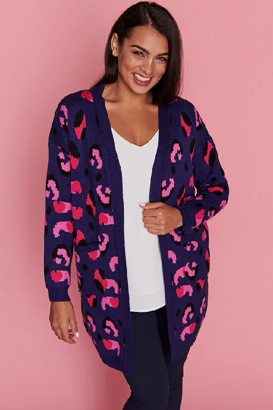 Lottie Navy Animal Cardigan