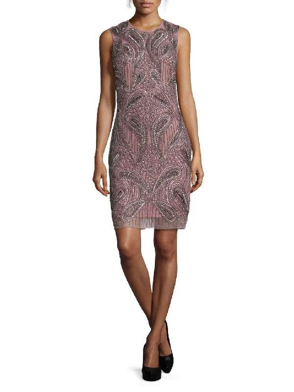 Aidan Mattox - Jewel Neck Beaded Short Dress 54468860 Sharp Women's Italian