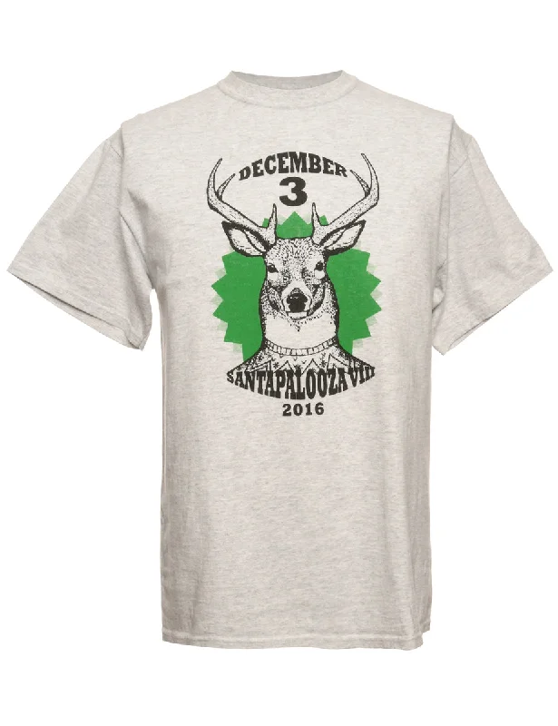 Santapalooza Printed T-shirt - M Feminine Women's Style 