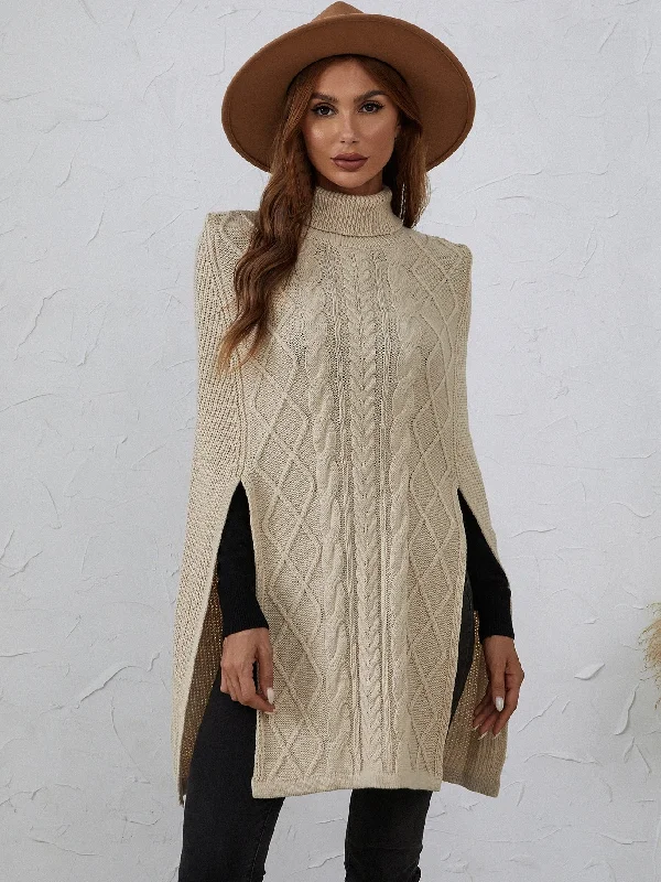 Casual Plain Sleeveless High Neck Long Women Sweater British Gentlewoman Style