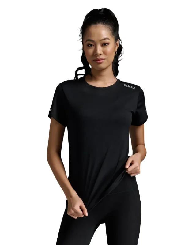 2XU Aero Tee Women's T-Shirts (Black/Silver Reflective)