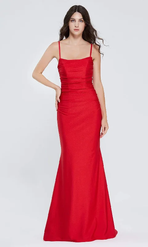 J'Adore Dresses - J20016 Scoop Ruched Mermaid Gown Trendy Women's 