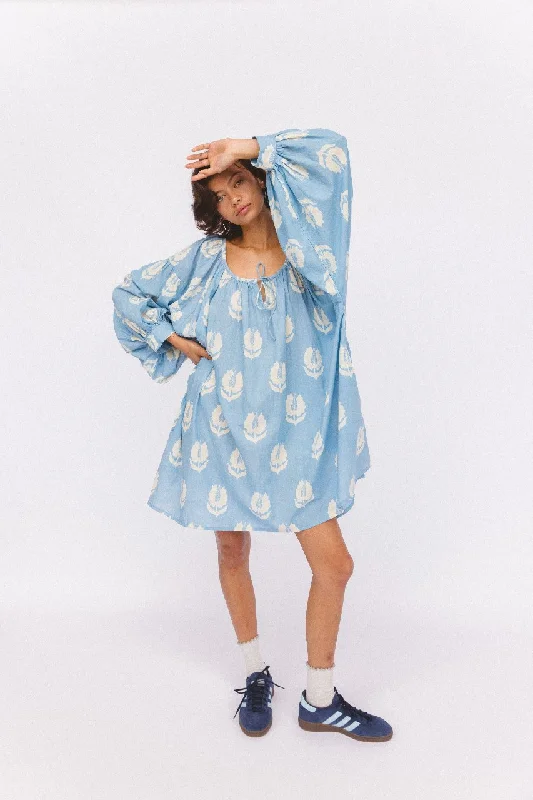 Ria Mini Dress ~ Sky Laid - back Women's Style
