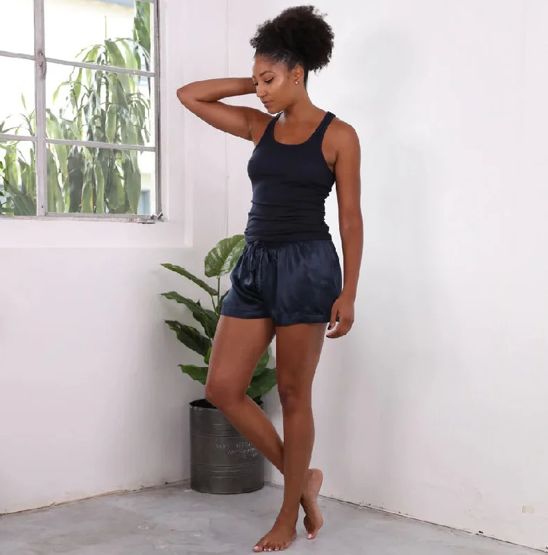 PJ Harlow Loungewear Charlie Navy Racerback Fitted Tank Sleek Women's 