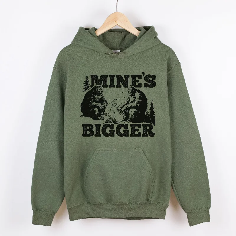 Mine's Bigger Funny Bigfoot Bear Gildan Crewneck or Hoodie Sweatshirt *UNISEX FIT*