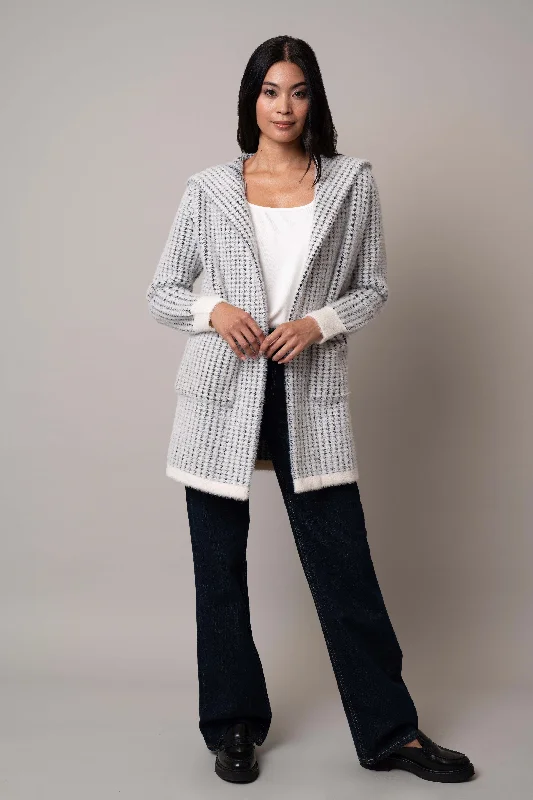 Hooded Coatigan with Pocket Cool Women's Distressed