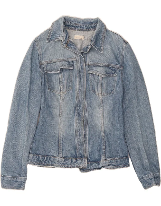 PINKO Womens Open Denim Jacket UK 12 Medium Blue