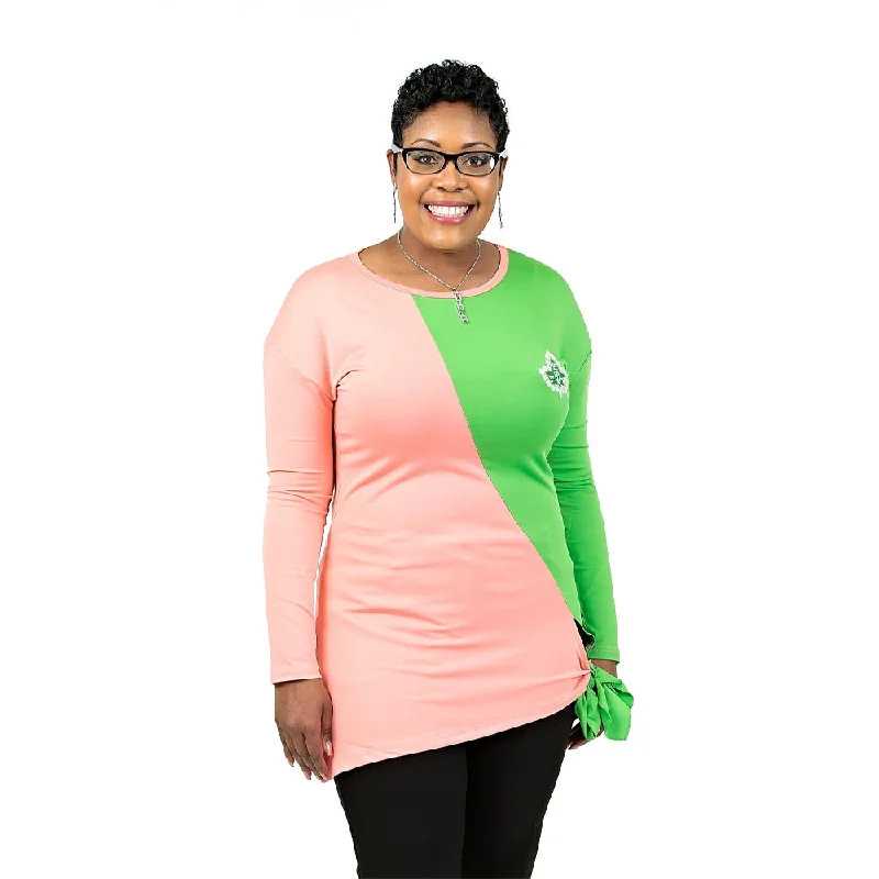 AKA Color Block Side Tie Tunic