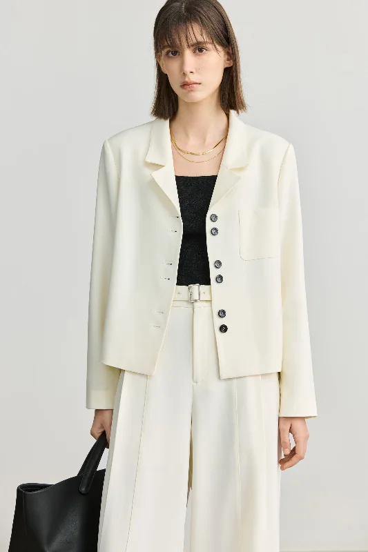 LILY Color-Block Casual Beige Blazer