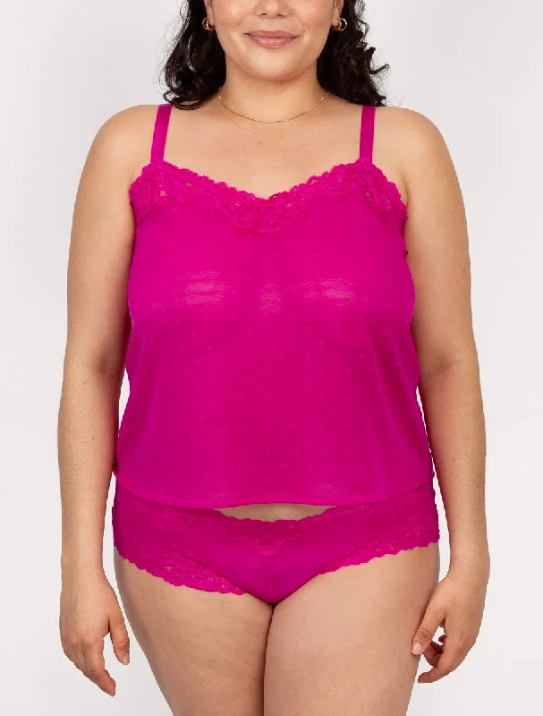 Curvy Couture Sheer Whisper Glamberry Tank & Panty Set 1622 Athletic Women's High - 