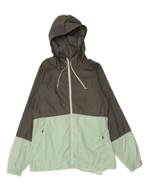COLUMBIA Womens Hooded Rain Jacket UK 10 Small Grey Colourblock Polyester Confident Women's Power