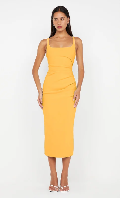 KARINA TUCK MIDI DRESS - MANGO Relaxed Women's 