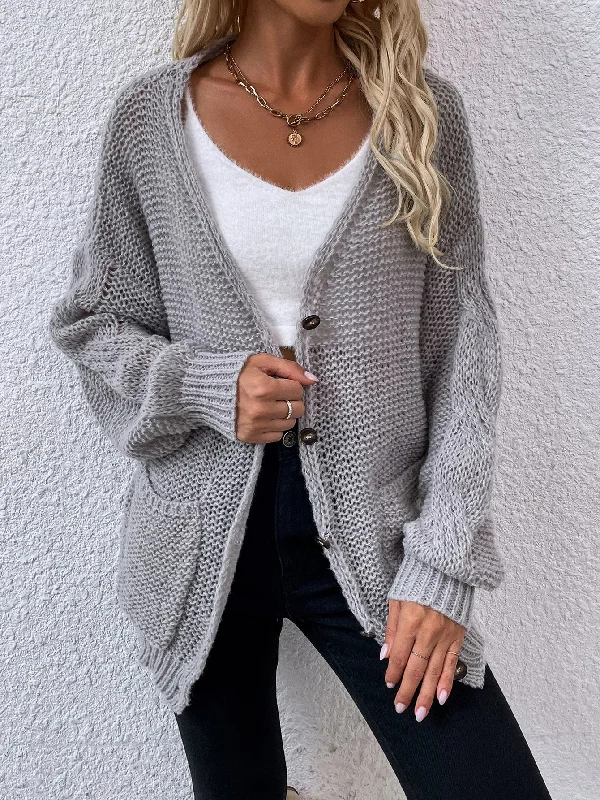 Casual Plaid Pocket Long Sleeve V Neck Short Women Cardigan performance