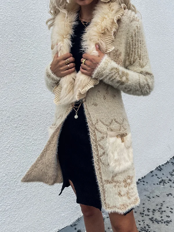 Glamorous Graphic Pocket Long Sleeve V Neck Short Women Cardigan Sharp Women's Italian Glamorous Graphic Pocket Long Sleeve V Neck Short Women Cardigan Sharp Women's Italian