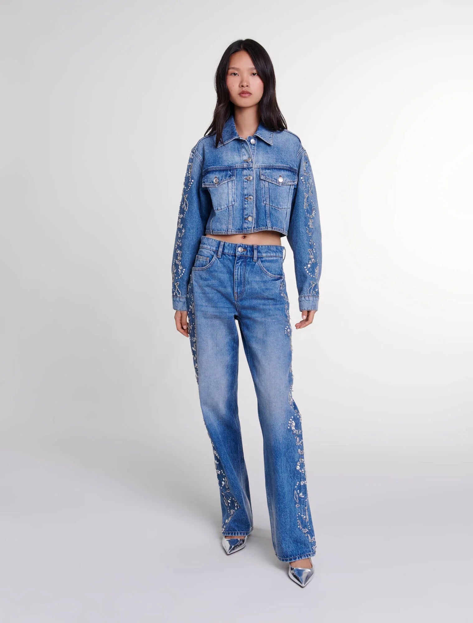 Embroidered denim jacket Business
