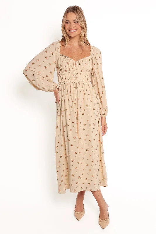 Maureen Maxi Dress - Rosebud Floral Sophisticated Women's 