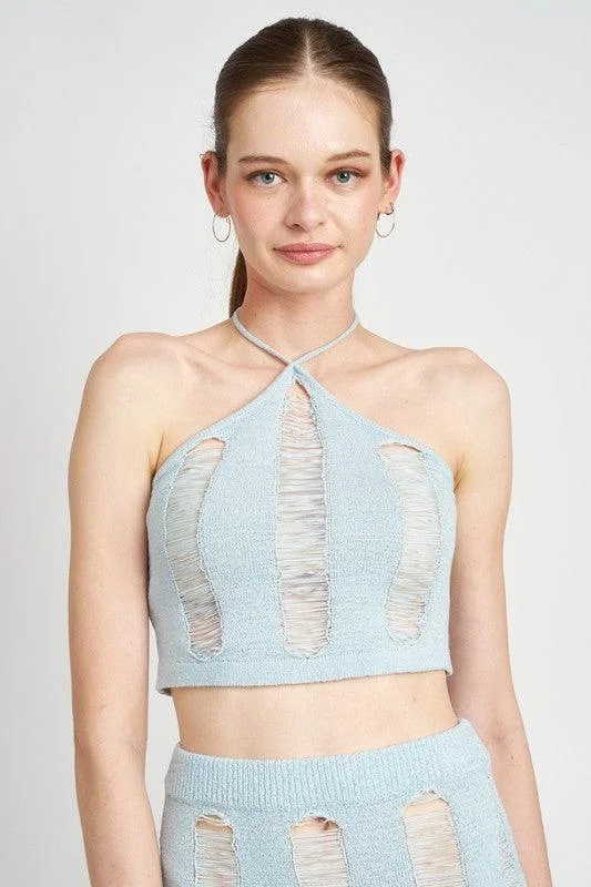 Emory Park Laddered Halter Neck Top performance