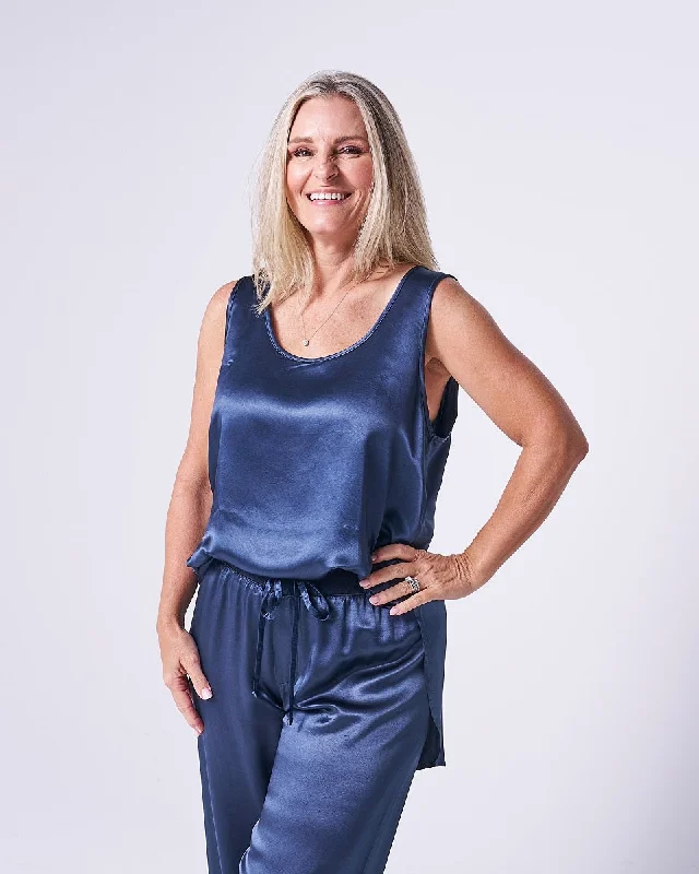 PJ Harlow Loungewear Jackie Navy Cami Practical Women's Multi - 