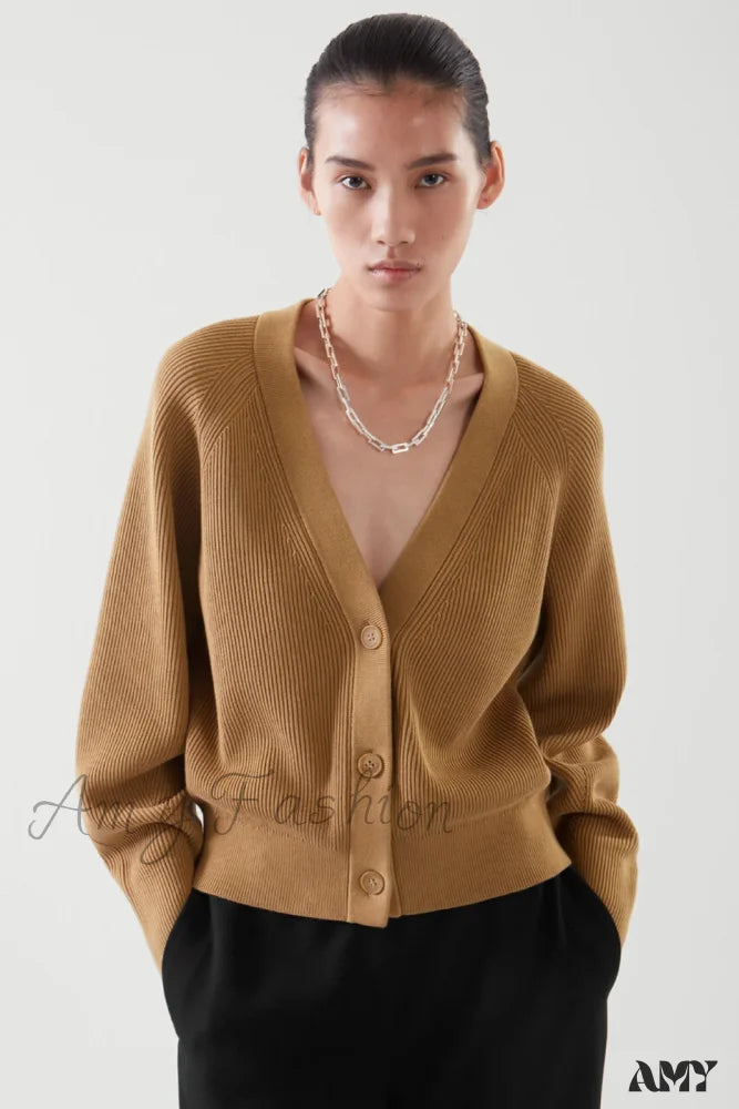 Casual V-neck Ribbed Bat-sleeve Soft Comfortable Cozy Elegant Lightweight Cardigan Feminine Women's Soft Casual V-neck Ribbed Bat-sleeve Soft Comfortable Cozy Elegant Lightweight Cardigan Feminine Women's Soft