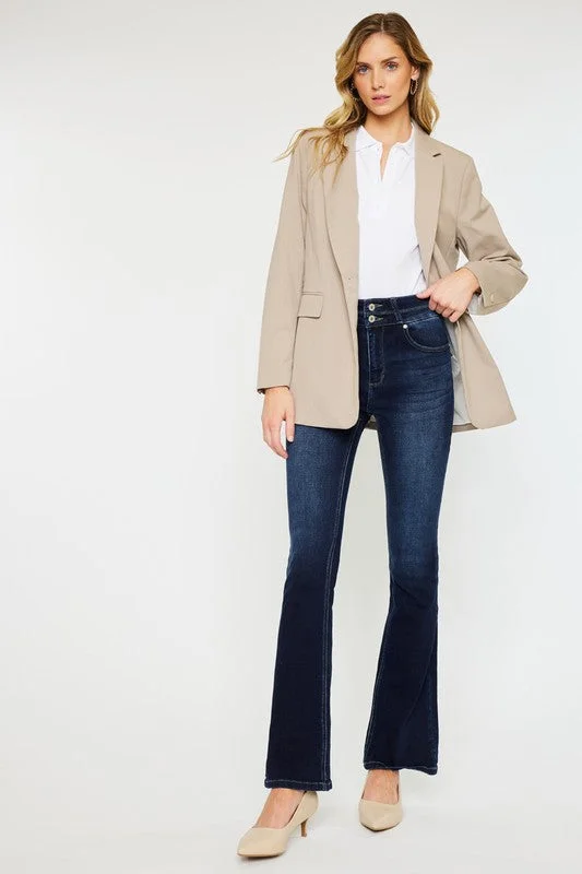 High Rise Wide Waistband Skinny Bootcut Youthful Women's Pop