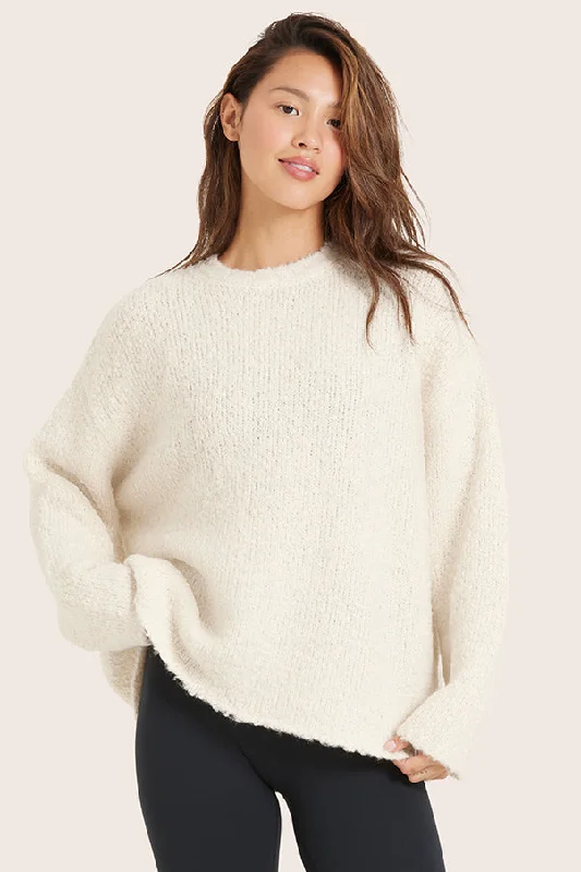 BOUCLÉ OVERSIZED CREWNECK SWEATER - OPAL Scandinavian