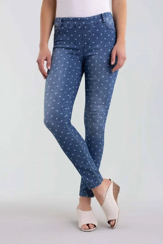 Lisette L Denim 859680-76 Denim Blue-White Dots Monochromatic All - in - one