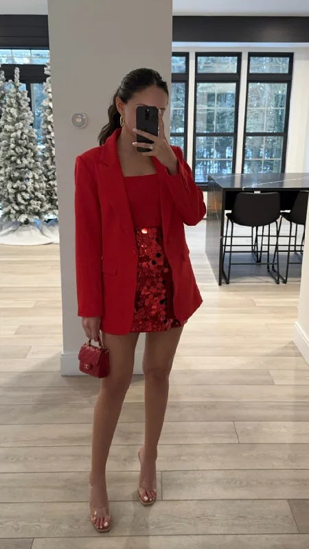 RED BLAZER Traditional Women's 