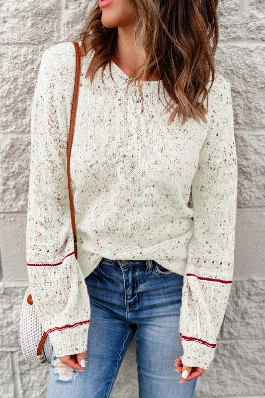 Pilling Detail Round Neck Long Sleeve Sweater | Cozy Weather | Sweater Weather Luxurious Women's High - end Pilling Detail Round Neck Long Sleeve Sweater | Cozy Weather | Sweater Weather Luxurious Women's High - end